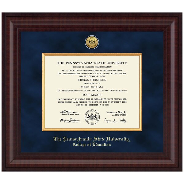 #109 College of Education diploma frame Presidential in Premier (Chestnut)